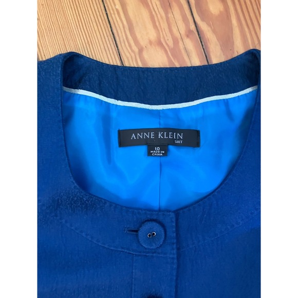 Anne Klein Suit & Skirt Set Blue Sz 10  Skirt Blazer Jacket - Picture 2 of 9